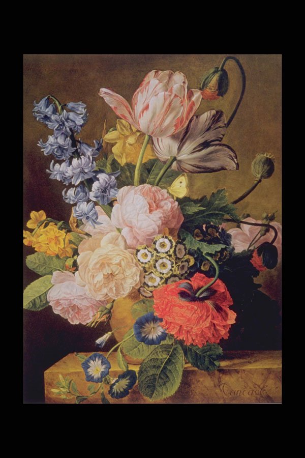 401018 Roses, Tulips And Peonies , Jan Frans Van Dael A4 Photo Print