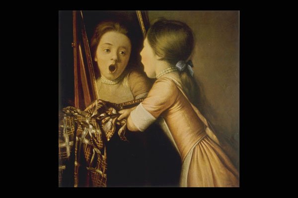 401028 Young Girl Singing Into A Mirror , Jean Etienne Liotard A4 Photo Print