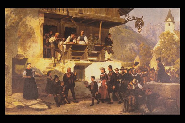 401047 A Wedding Procession In The Bavarian Tyrol , W. L. Riefstahl A4 Photo Print
