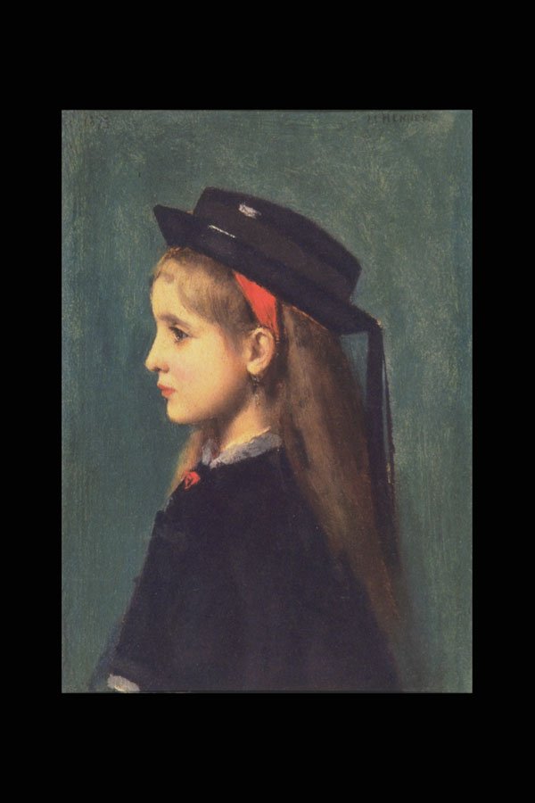 401098 Alsatian Girl , Jean Jacques Henner A4 Photo Print