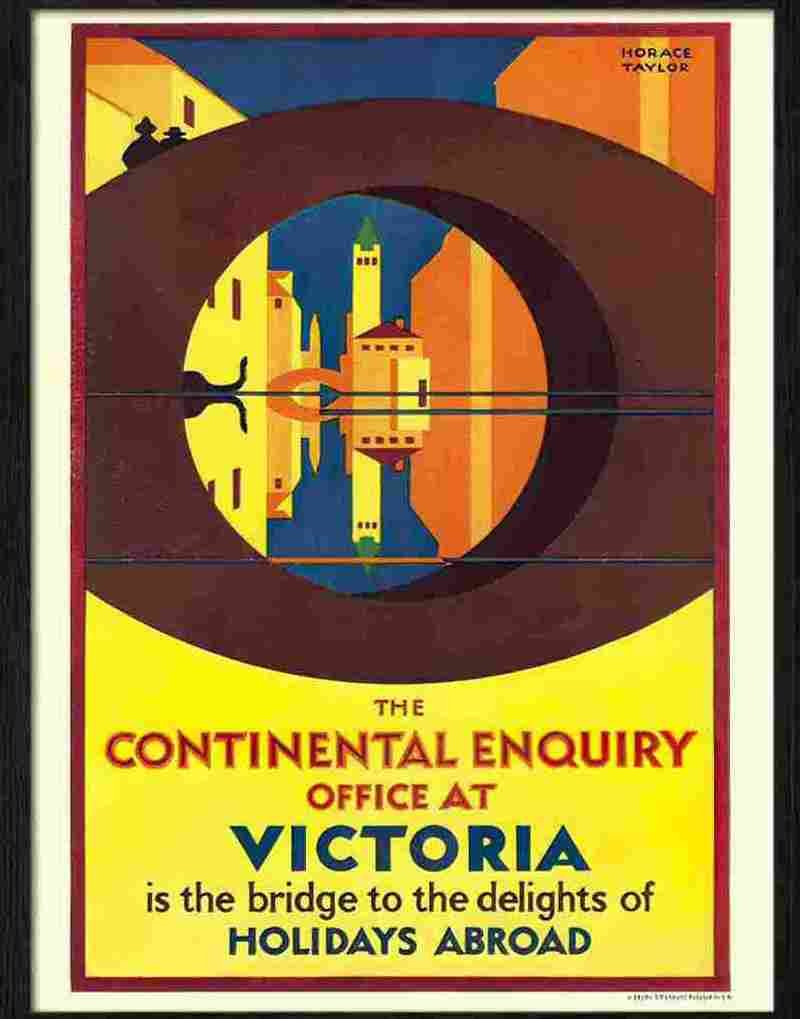 402 continental enquiry office victoria venice travel poster Advert A4 Photo Print