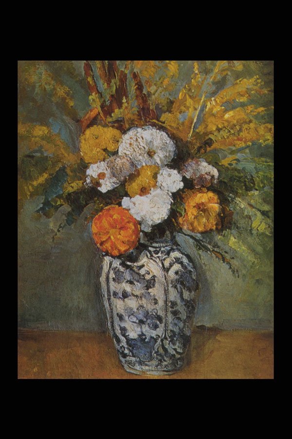 402029 Dahlias In A Vase Of Delft , Paul Cezanne A4 Photo Print