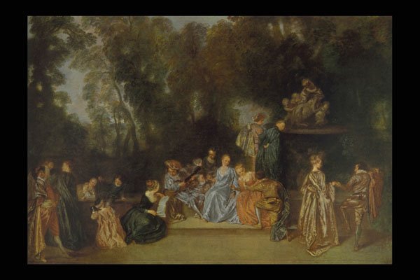 402049 Garden Party , Jean Antoine Watteau A4 Photo Print