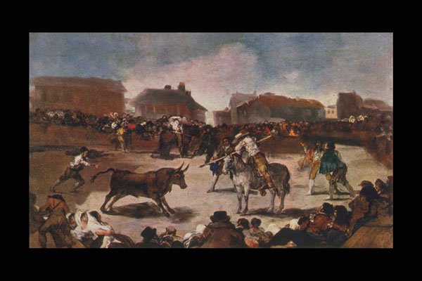 402062 Detail Of Toros En Un Pueblo , Francisco De Goya A4 Photo Print
