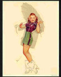 404 pin up girl with umbrella petty Advert A4 Photo Print