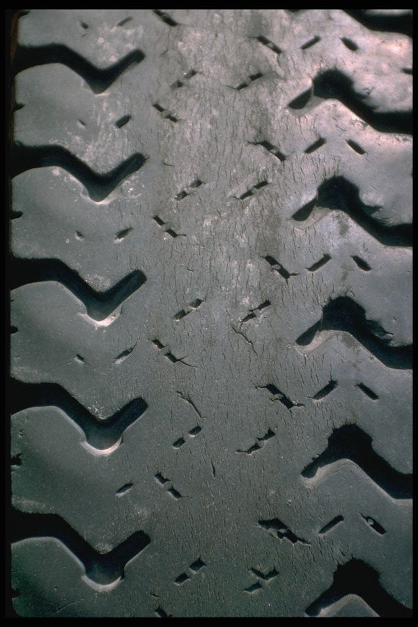 404024 Worn out Tire A4 Photo Print