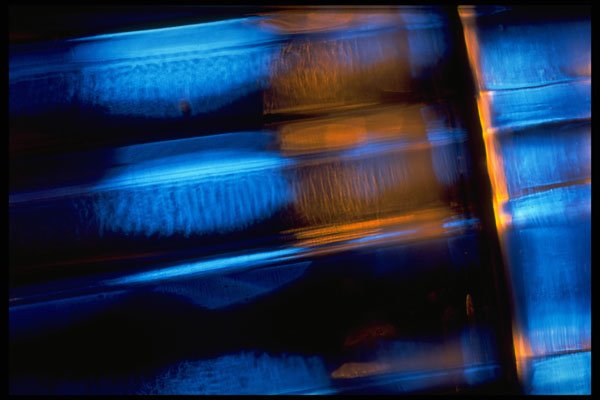 406000 Orange Blue Streaks A4 Photo Print