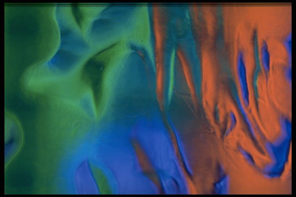 406084 Green blue Orange Waves A4 Photo Print