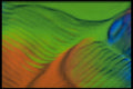 406085 Orange green Blue Swells A4 Photo Print