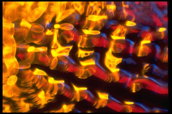 406099 Yellow red Blue Glimmer A4 Photo Print
