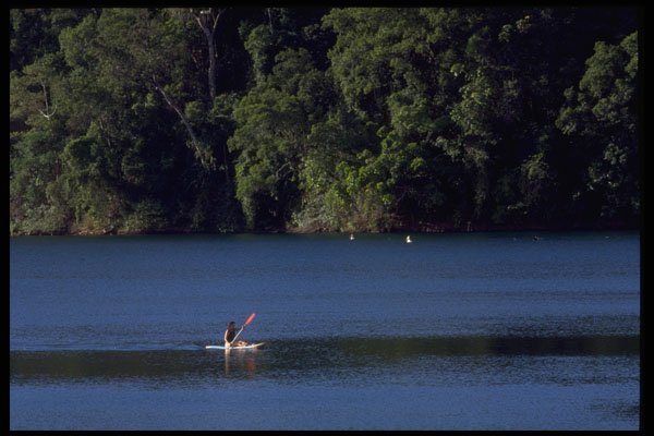 411018 Kayaking, Lake Eacham, Queensland A4 Photo Print