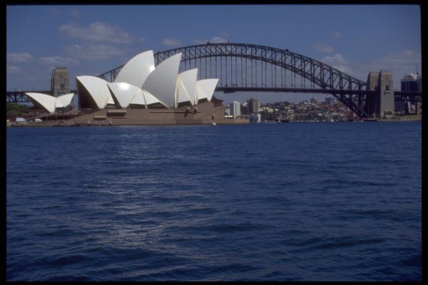 411073 Sydney Opera House And Harbor Bridge, Sydney, New South Wales A4 Photo Print