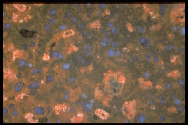 413042 Blue Dots On Pink And Gray A4 Photo Print