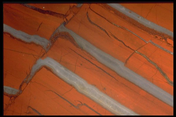 413072 Red And White Striped Jasper A4 Photo Print