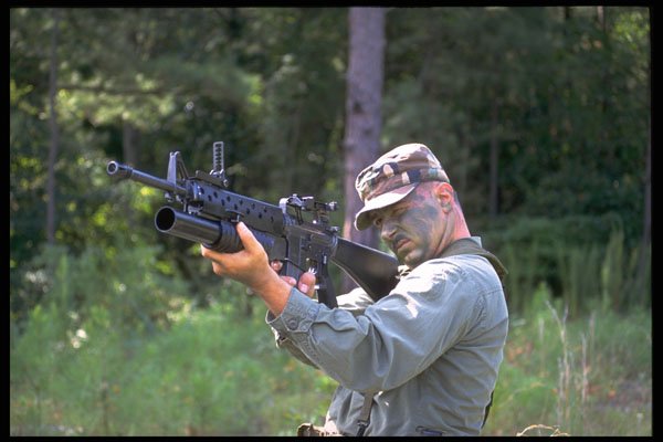 414014 M 203 Grenade Launcher On M 16 A2 Rifle A4 Photo Print