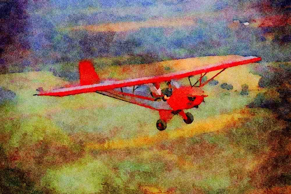 417016 Taylor E 2 Cub, 1935, Marshal, MO A4 Limited Edition Watercolour Print