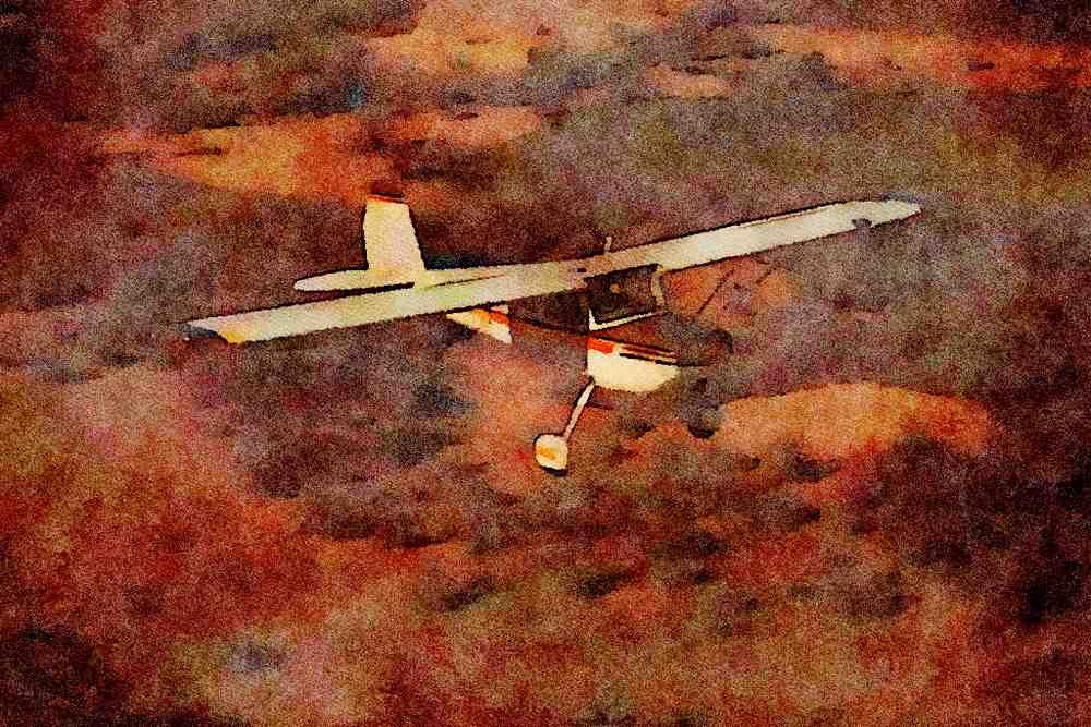 417019 Cessna 140, 1947, Justin, TX A4 Limited Edition Watercolour Print