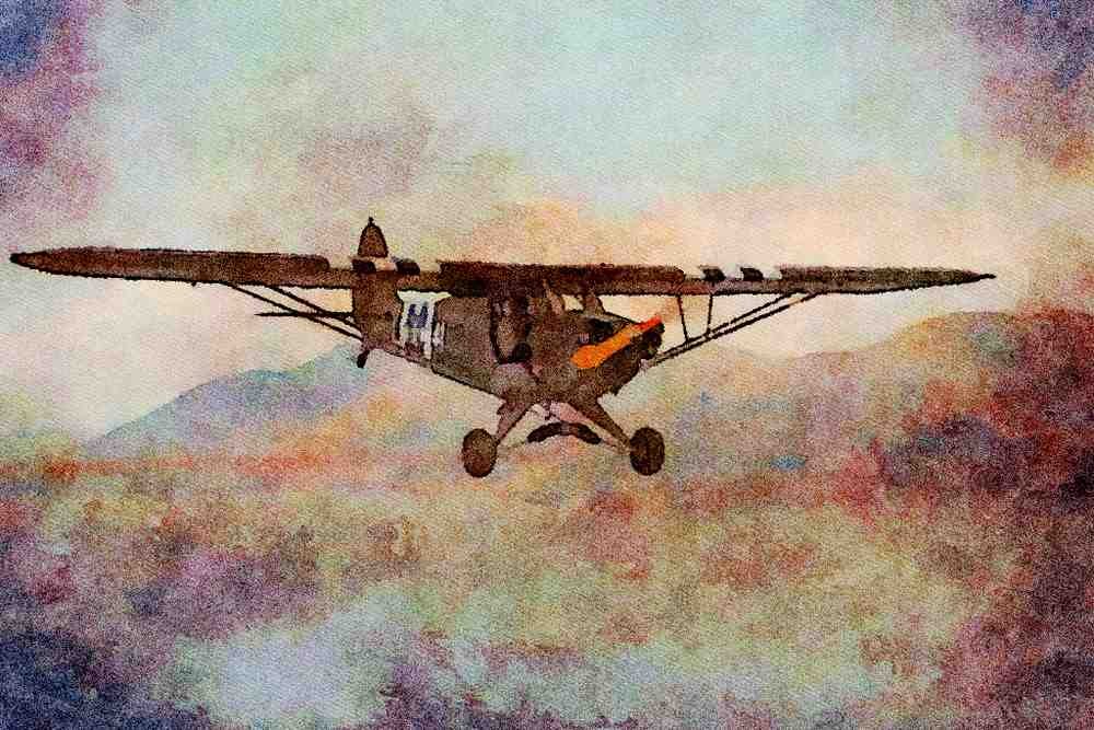 417021 Piper L 4, 1942, San Fransisco, CA A4 Limited Edition Watercolour Print