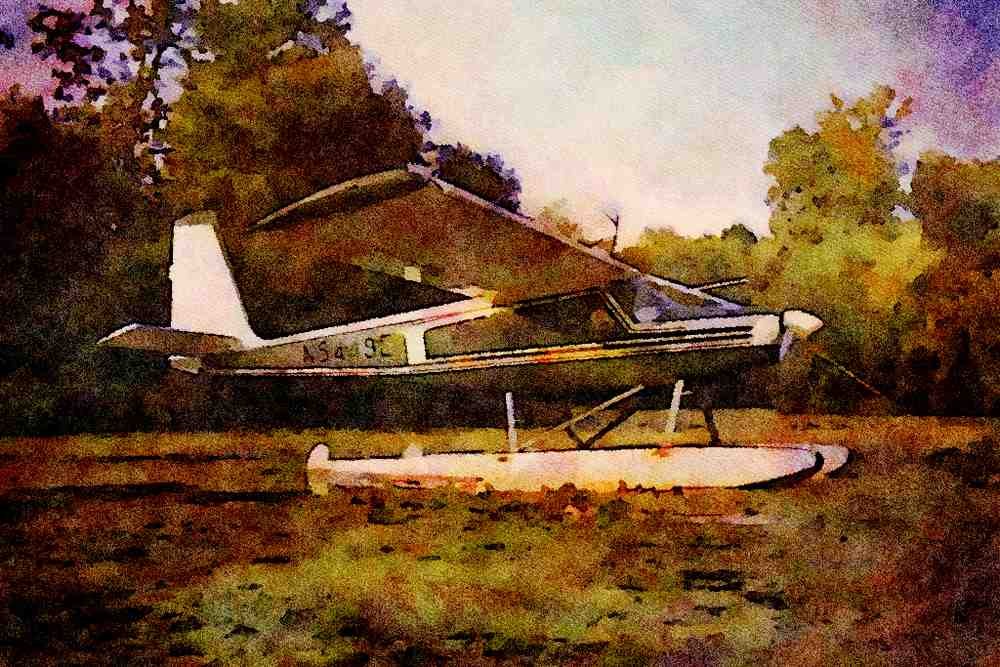 417039 Helio Courier, 1964, Oshkosh, WI A4 Limited Edition Watercolour Print