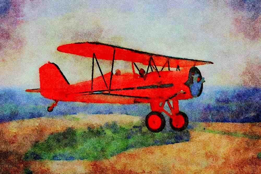 417041 Stearman C 3R, 1929, Creve Coure, MO A4 Limited Edition Watercolour Print