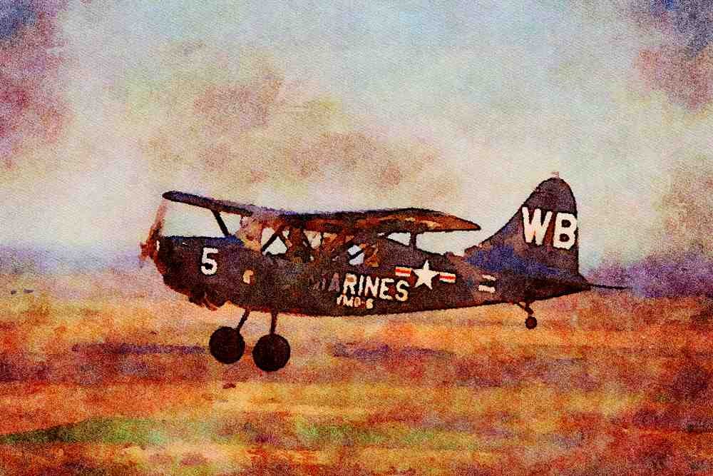 417042 Stinson L 5, 1945, Justin, TX A4 Limited Edition Watercolour Print