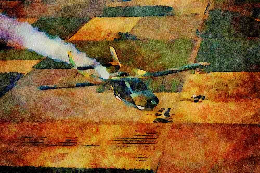 417053 Cessna O 2, 1977, Merced, CA A4 Limited Edition Watercolour Print