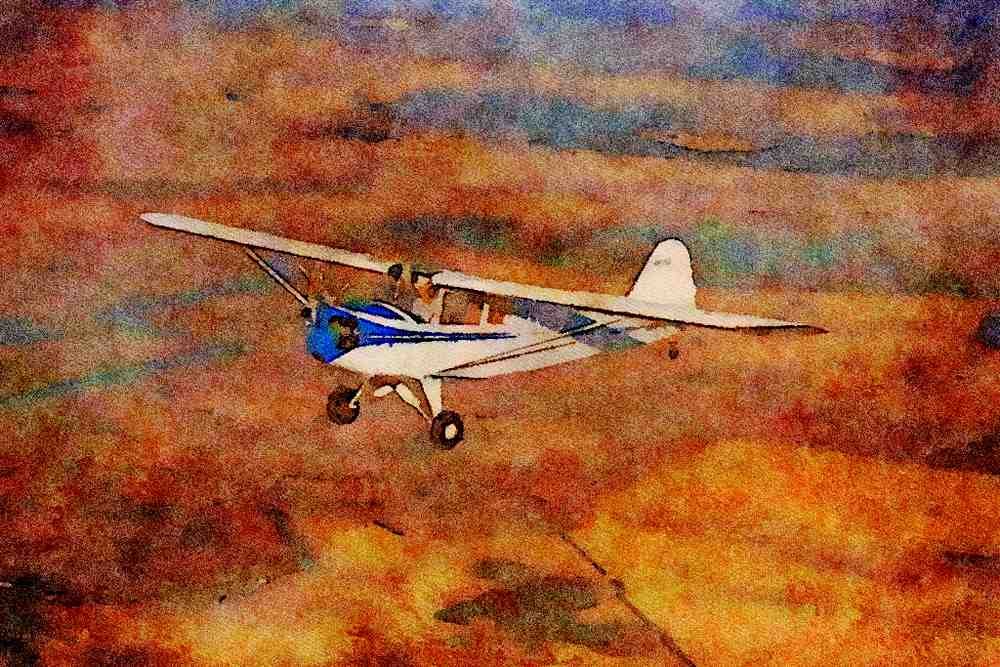 417058 Taylorcraft DC0 65, 1943, Sonoma, CA A4 Limited Edition Watercolour Print