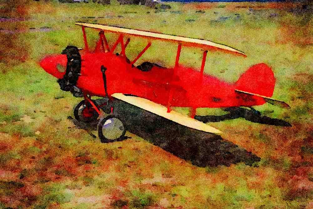 417080 Waco Taperwing, 1929, Creve Coure, MO A4 Limited Edition Watercolour Print
