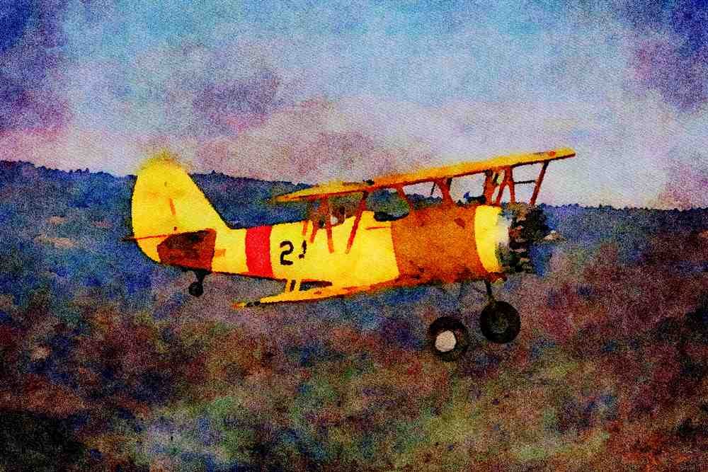 417089 Naval Aircraft Factory N3N 3, 1940, Calistoga, CA A4 Limited Edition Watercolour Print