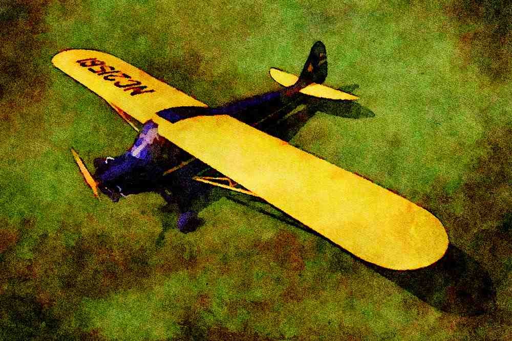 417092 Piper J 3P Cub, 1938, Hood River, OR A4 Limited Edition Watercolour Print