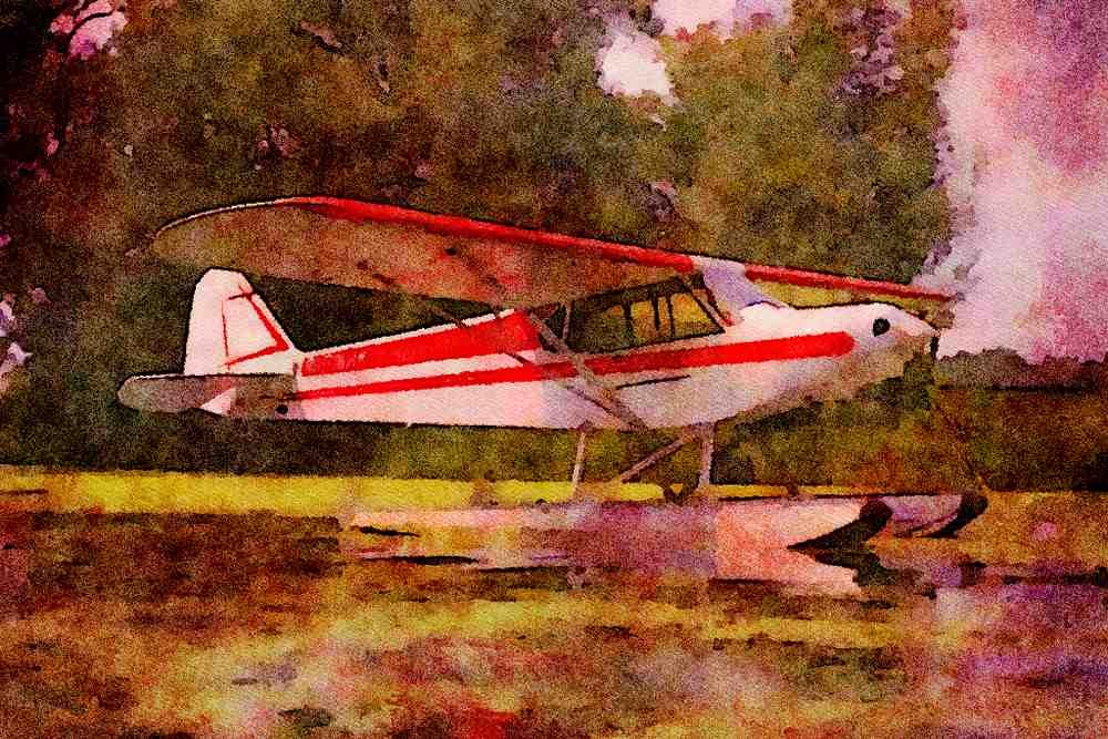 417096 Aeronca Sedan, 1948, Oshkosh, WI A4 Limited Edition Watercolour Print