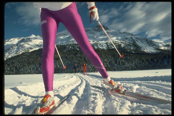 418017 Cross country Skate Skiing A4 Photo Print