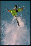 418031 Snow And Skier In Flight A4 Photo Print