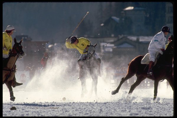 418044 Backlit Polo Players A4 Photo Print