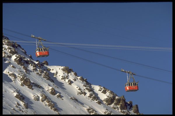 418072 Piz Nair Cable Cars A4 Photo Print