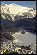 418083 Lake And Town, View From Ski Hill A4 Photo Print