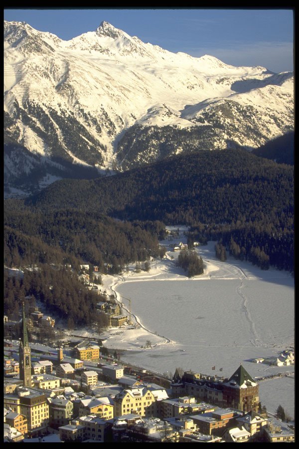 418083 Lake And Town, View From Ski Hill A4 Photo Print