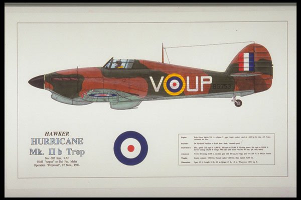 419013 Hawker Hurricane Mk. II B Trop A4 Photo Print