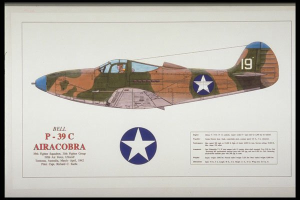 419035 Bell P 39C Airacobra A4 Photo Print