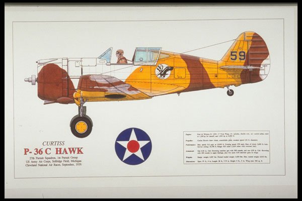 419038 Curtiss P 36 C Hawk A4 Photo Print