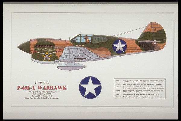 419039 Curtiss P 40 E 1 Warhawk A4 Photo Print