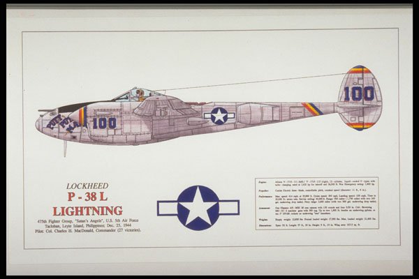419078 Lockheed P 38L Lightning A4 Photo Print