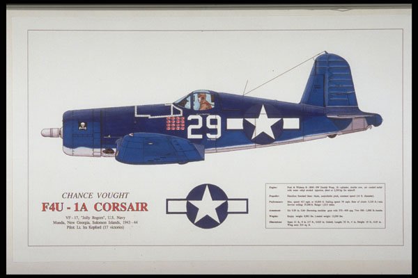 419082 Chance Vought F4U 1A Corsair A4 Photo Print