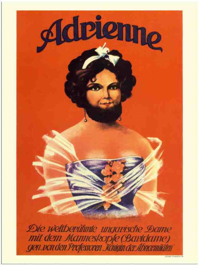 41H adrienne bearded lady circus poster 1925 2 Vintage Advert A4 Photo Print
