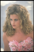 420006 Blonde Flower Girl With Long, Curled Hair A4 Photo Print