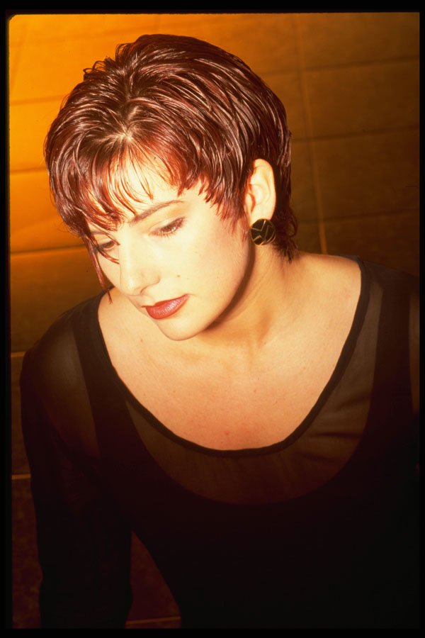 420008 Spotlit Short haired Brunette A4 Photo Print