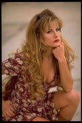 420011 Blonde In A Low cut Top A4 Photo Print
