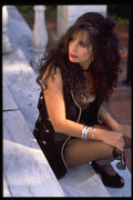 420052 Trendy Brunette On Marble Steps A4 Photo Print