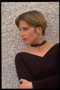 420053 Euro Chic Model, With Short Hair And A Black Choker A4 Photo Print
