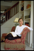 420061 The Lady Of The Manor On A Sofa With A Good Book A4 Photo Print